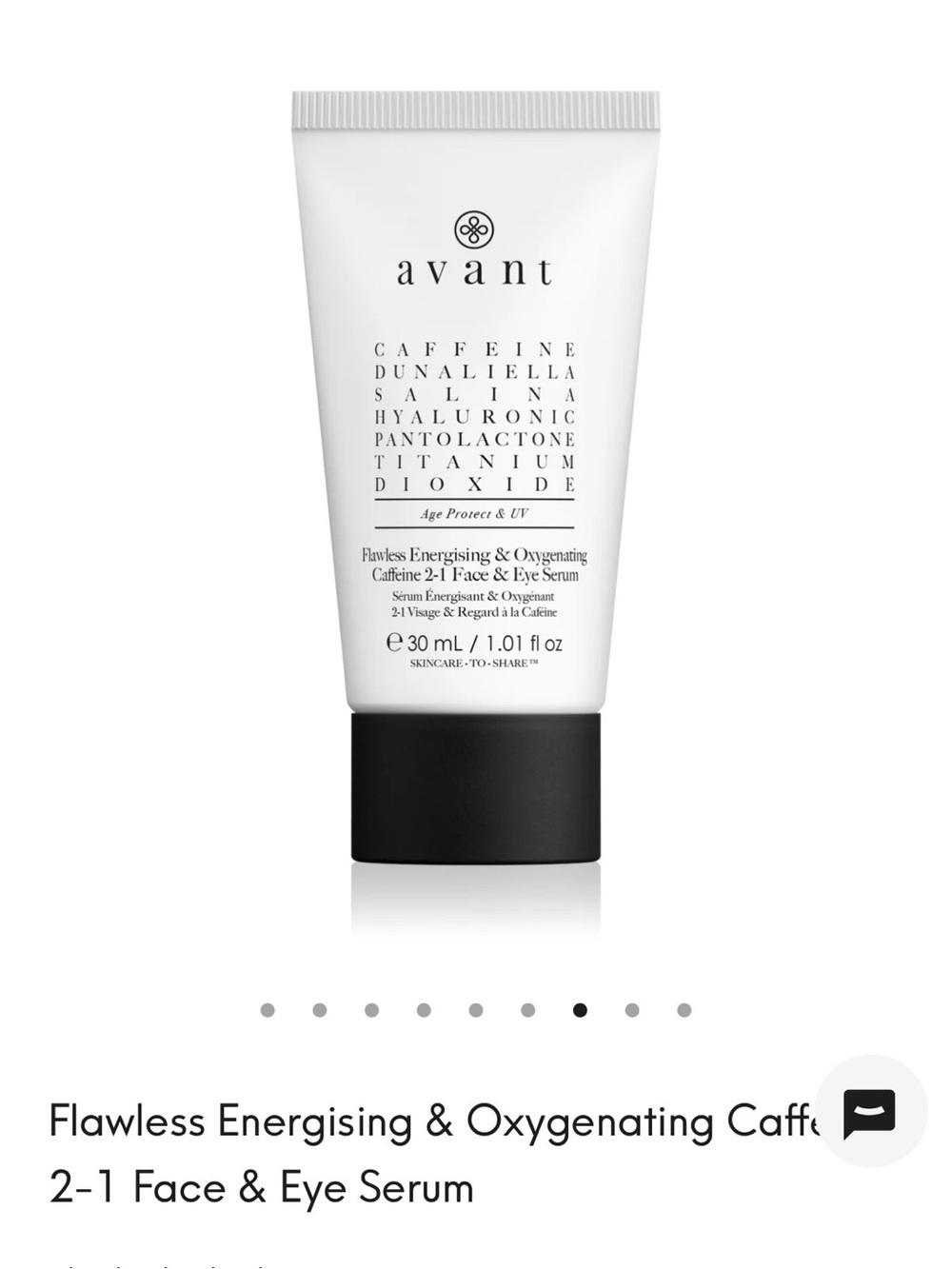 Avant NEW Flawless Energising & Oxygenating 2-in-1 Face & Eye Serum Caffeine